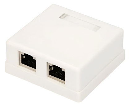 Akcesorium do szafy RACK ExtraLink  Gniazdo natynkowe 2x port RJ45 STP 5e (biała)
